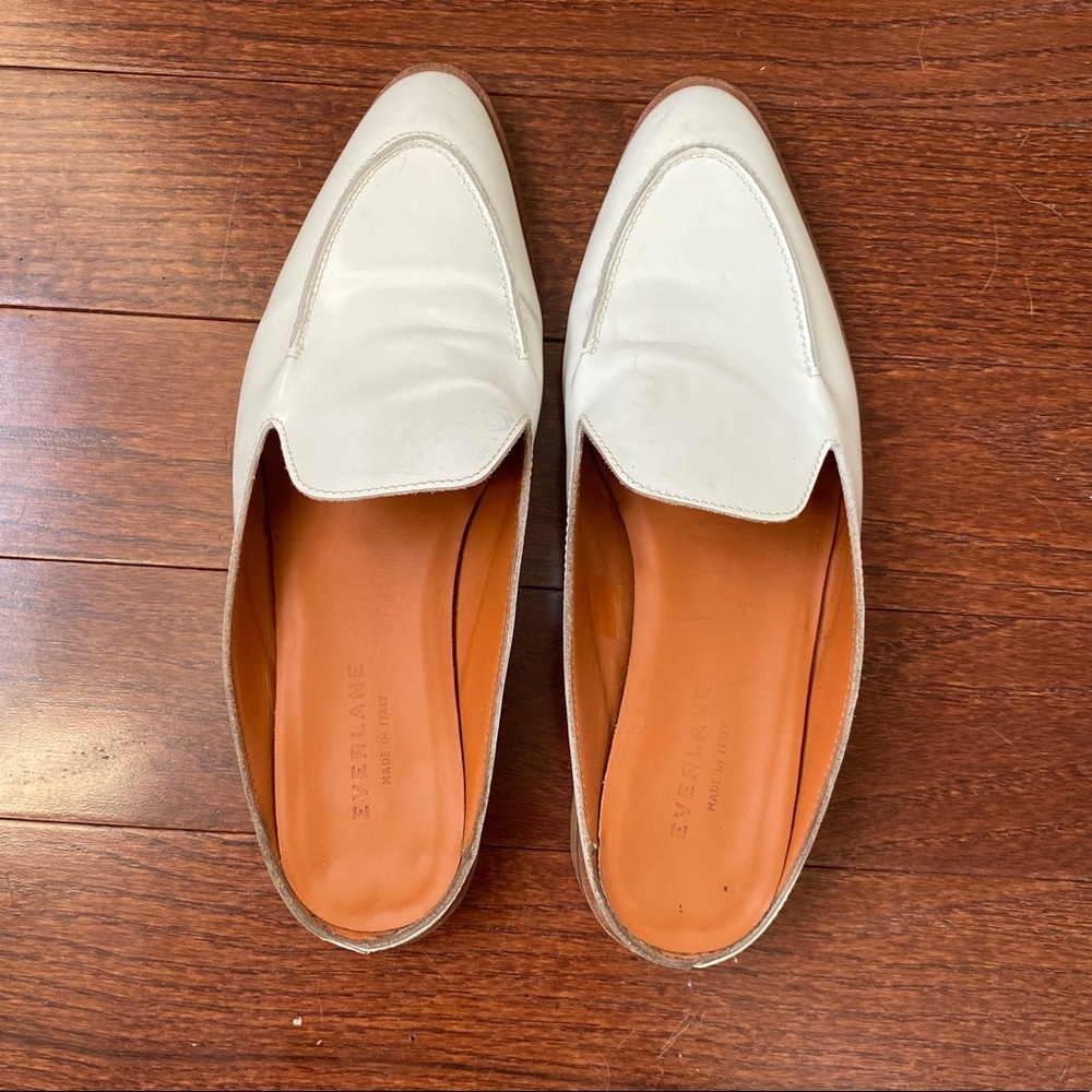 Everlane White Loafer Mules